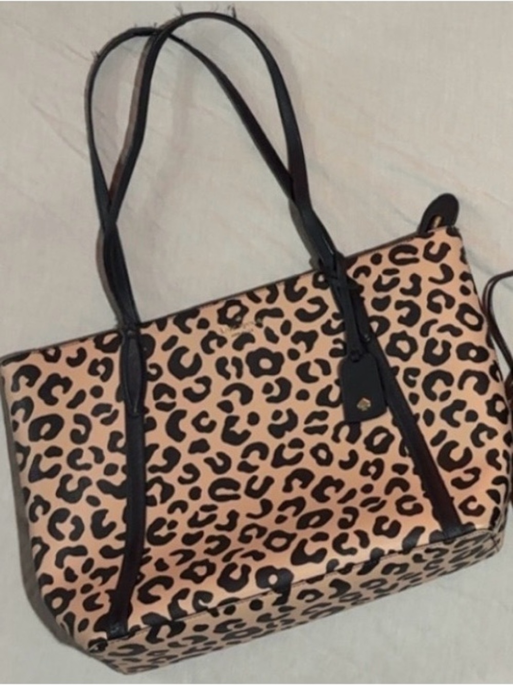 kate spade Leopard Print Tote with Black Trim
